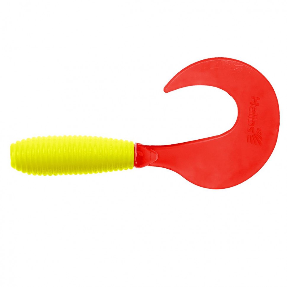 Твистер Helios Credo 3,35"/8,5 см, цвет Acid lemon & Red 7 шт HS-11-029 , 